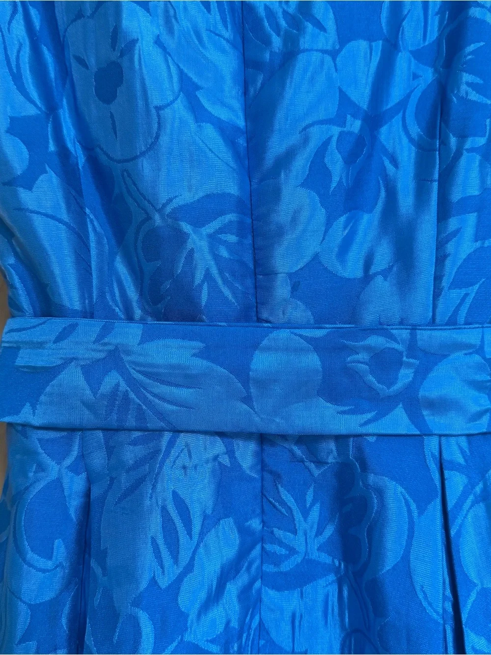 Small Kate Spade Alice Tropical Foliage Bright Blue Floral Brocade Dress - Picture 13 of 14